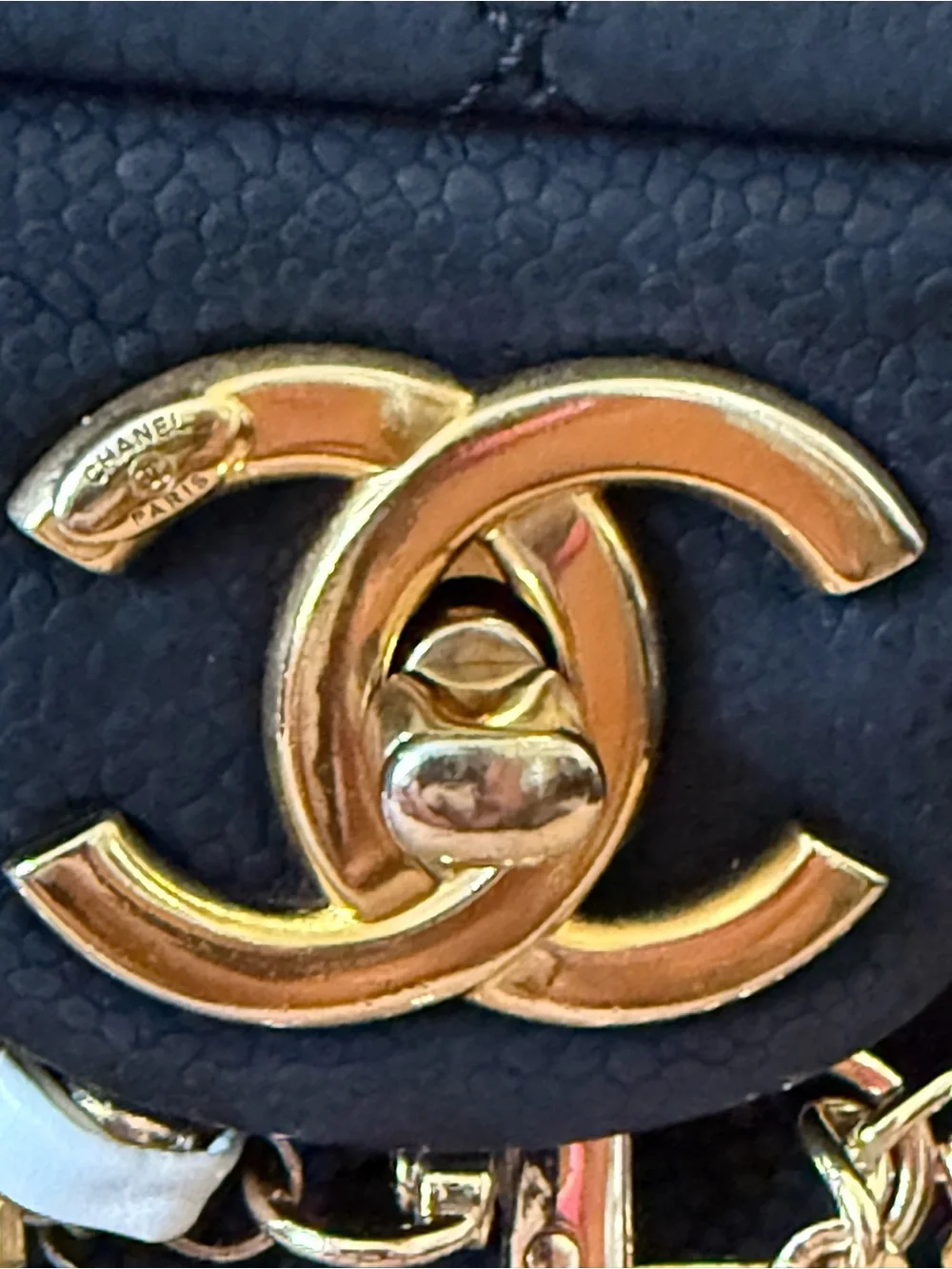 CHANEL Cruise Iridescent Black Caviar Leather Classic Flap Top Handle Kelly Bag